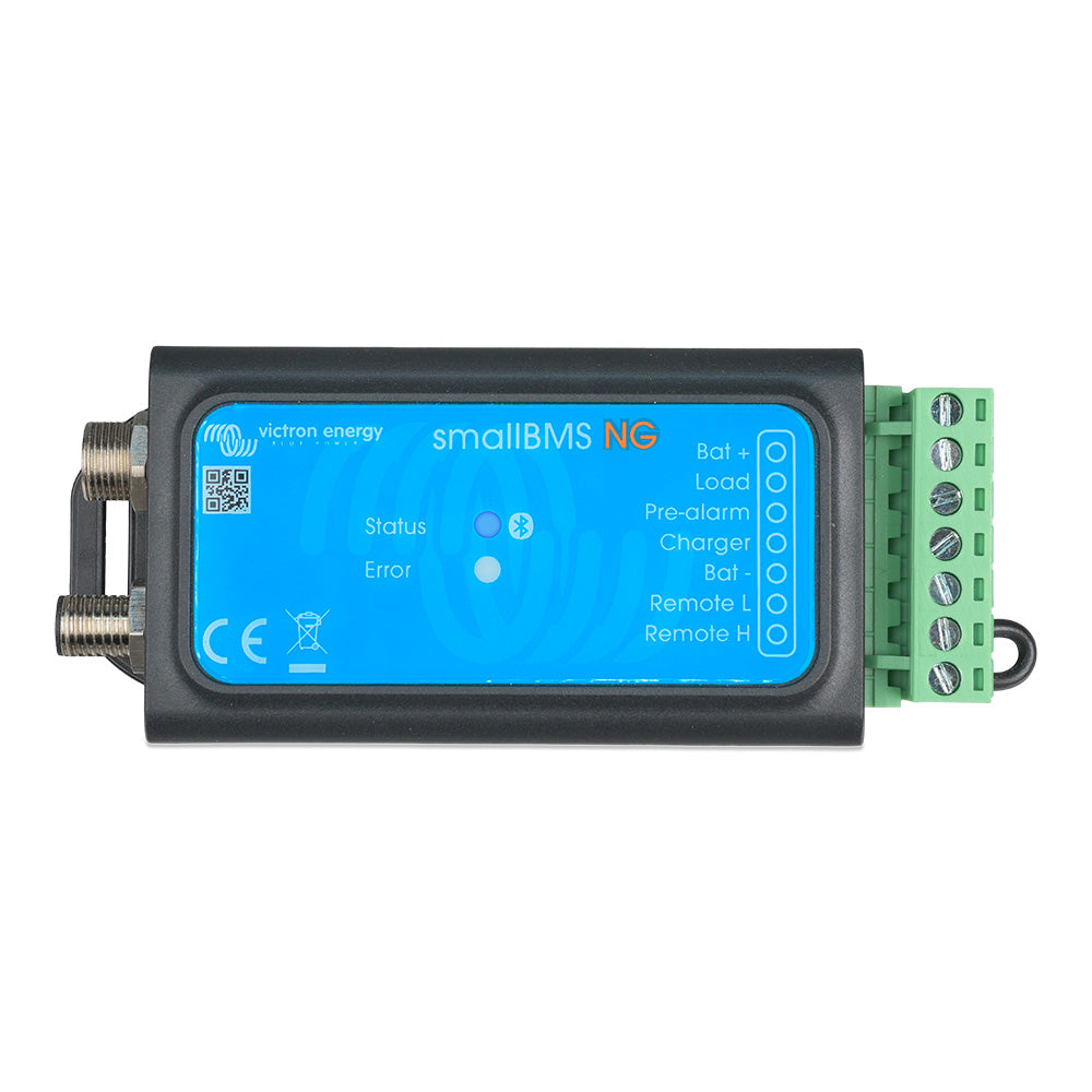 Victron SmallBMS NG battery management system with display and connection ports by Victron Energy for lithium batteries.