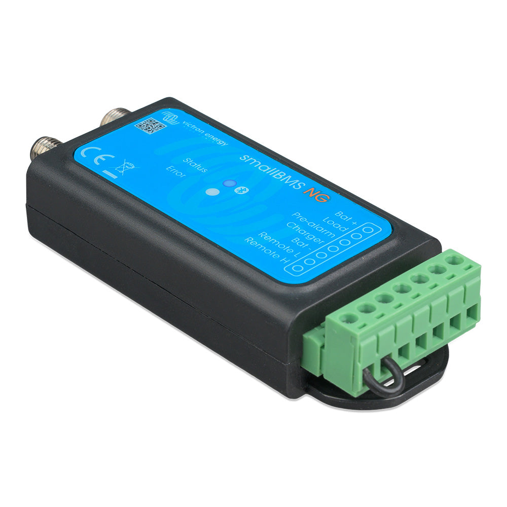 Victron Energy SmallBMS NG battery management system with digital display and control interface for lithium batteries.