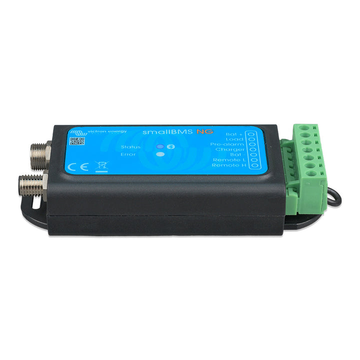 Victron SmallBMS NG battery management system unit by Victron Energy with display and connection ports visible in the image.