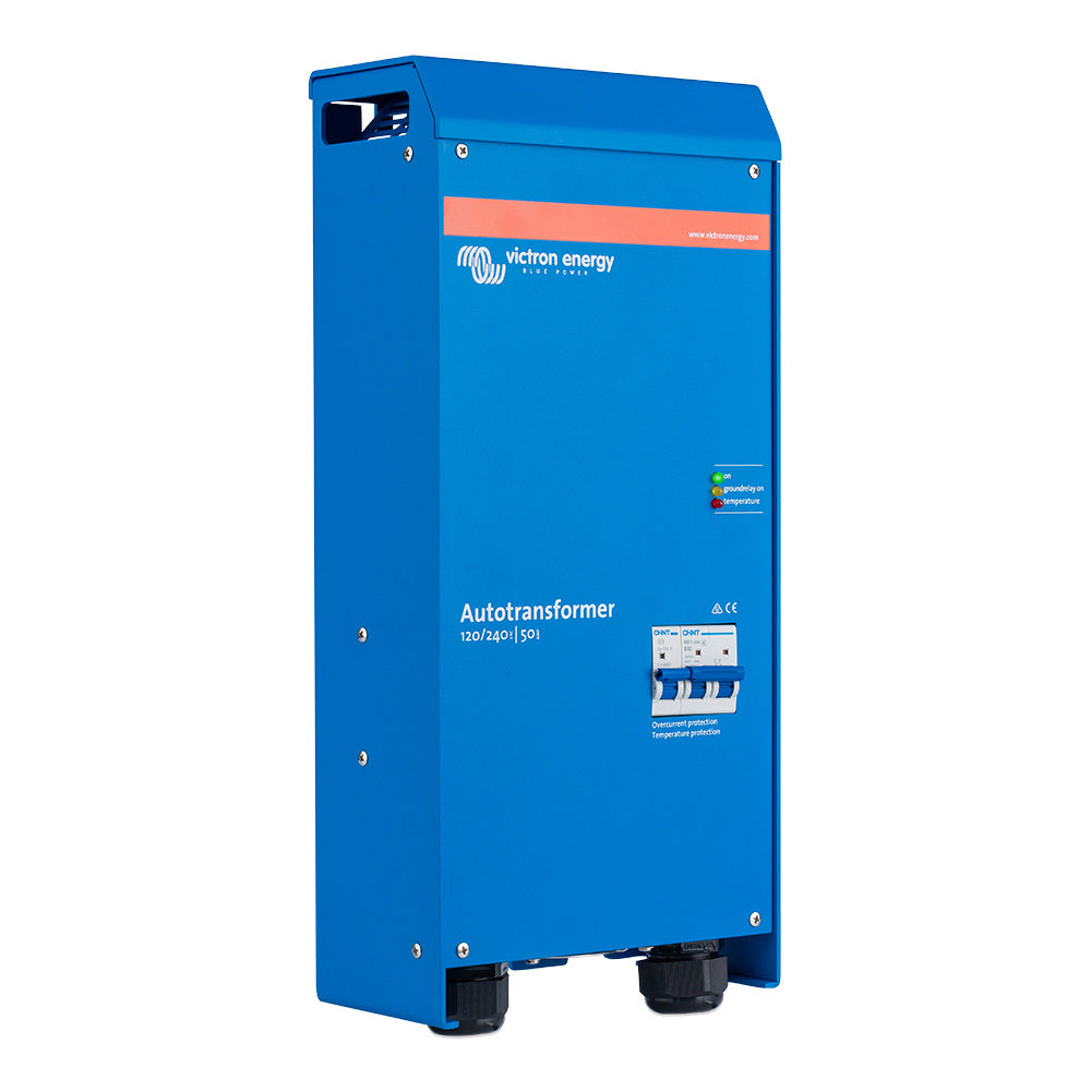 Victron Energy DC to DC converter with autotransformer, 120/240 VAC, 50A, for efficient voltage conversion in electrical systems.