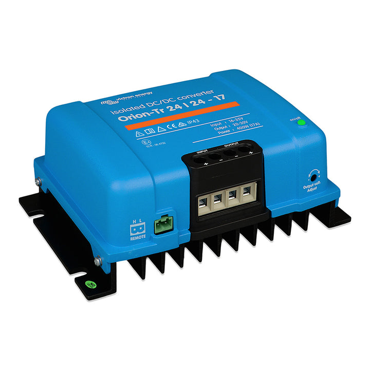 Victron Orion-TR isolated DC-DC converter, 24V to 24V, 400W, 17A, for efficient power conversion in electronic systems.
