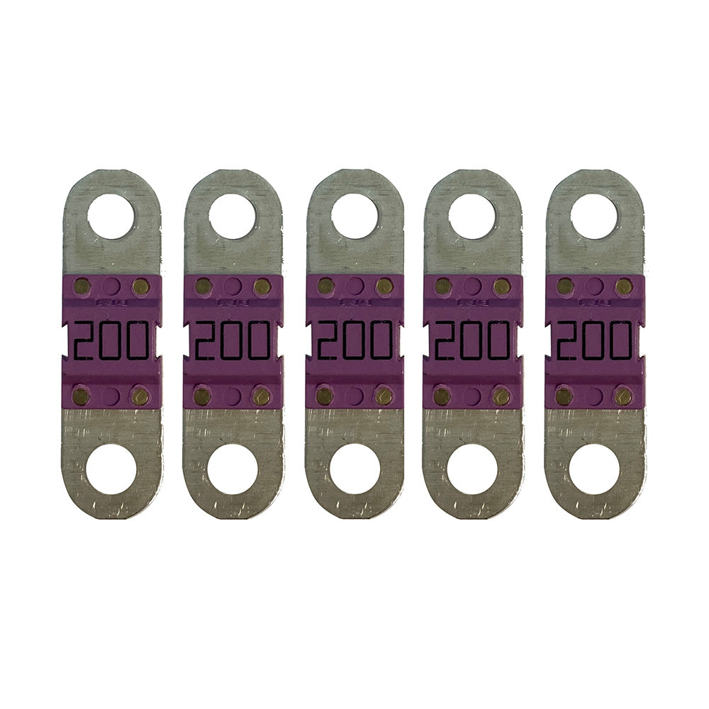 Victron Energy MIDI-Fuse 200A/32V fuse blocks, package of 5, for high-current electrical protection in vehicle or solar setups.