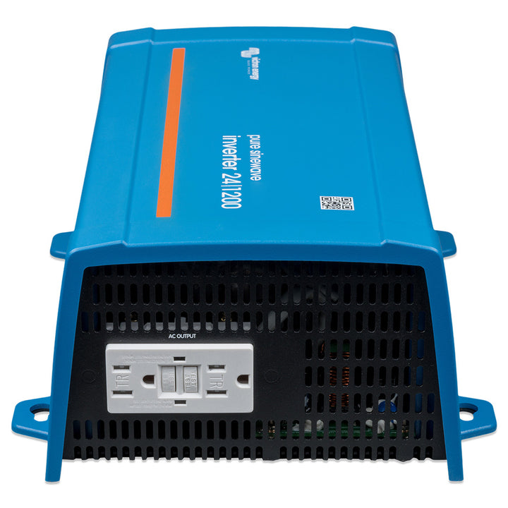 Victron Energy inverter 24/1200 with NEMA plug, UL458, Ve.Direct GFCI, suitable for 120V power applications.