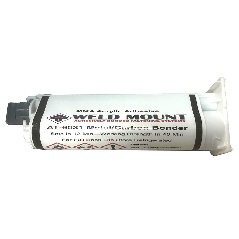 Weld Mount AT-6031 Metal Bond Adhesive tube from Weld Mount tools set, showing the applicator tip and product label.