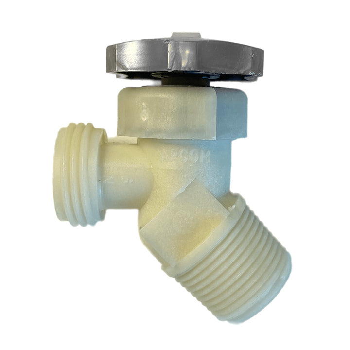 Whale Marine 3/4-inch hot water heater drain valve, a marine accessory for efficient water drainage in boat systems.