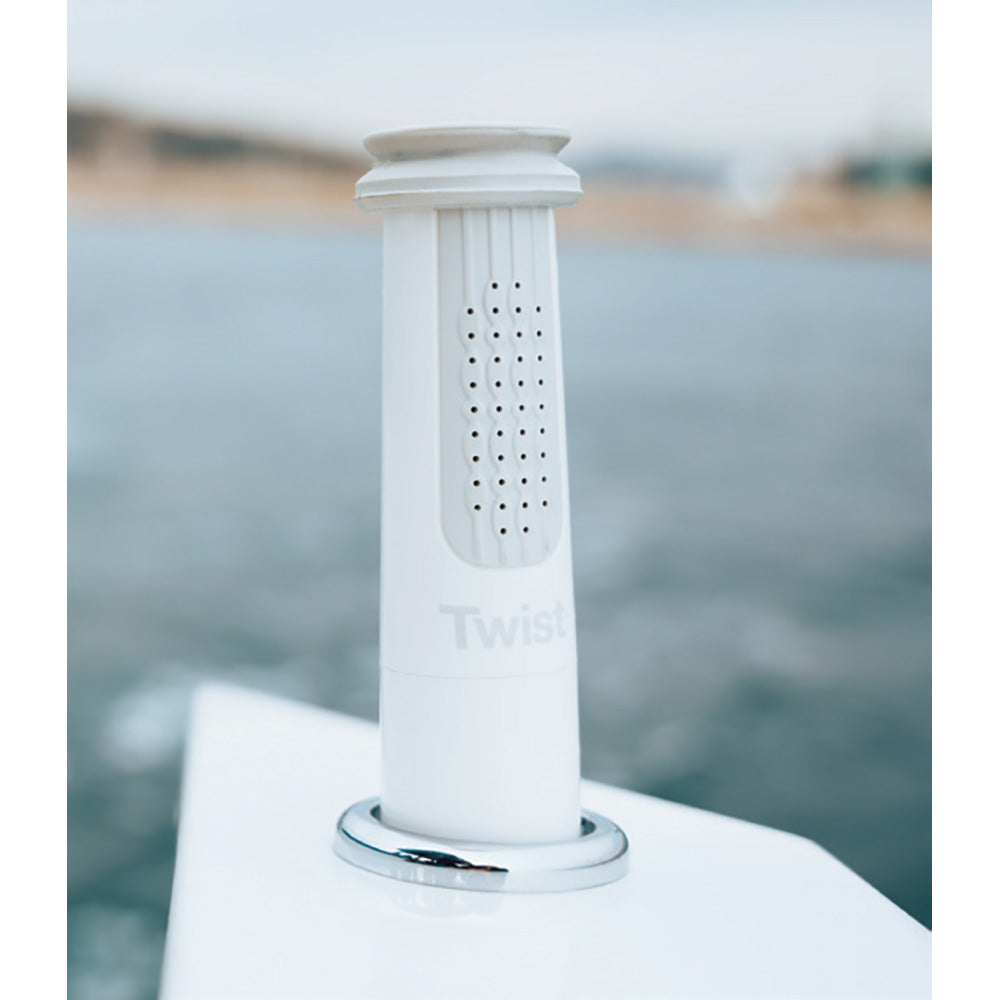 Whale Marine Whale Twist MK2 Shower Mixer in white, a sleek bathroom accessory with modern design and easy controls.