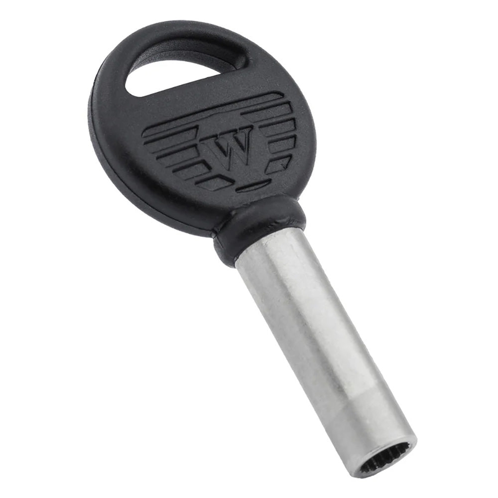 Whitecap compression handle replacement key for latches, compatible with Whitecap marine hardware.
