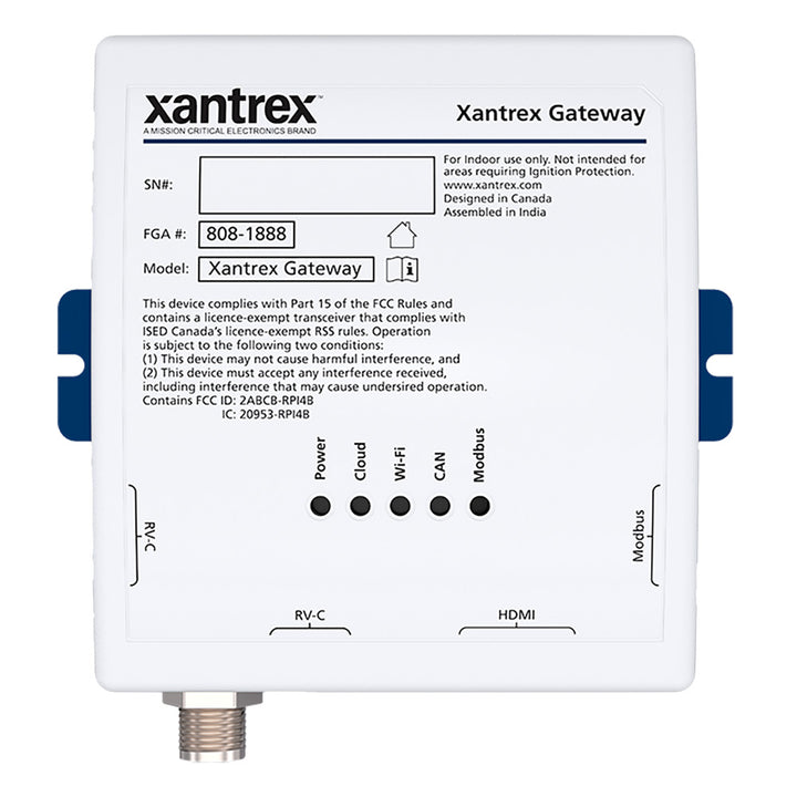 Xantrex Gateway Communication Device accessory with ports and indicator lights for efficient system connectivity.