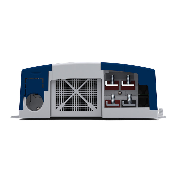 Xantrex TRUEcharge3 40A 3-bank 12V battery charger with digital display and multiple connection ports.