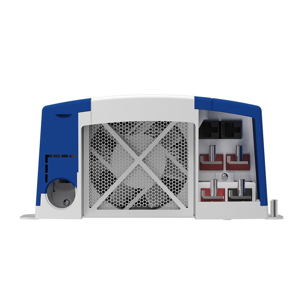 Xantrex TRUEcharge3 60A 3-bank 12V battery charger with digital display and multiple connection ports.