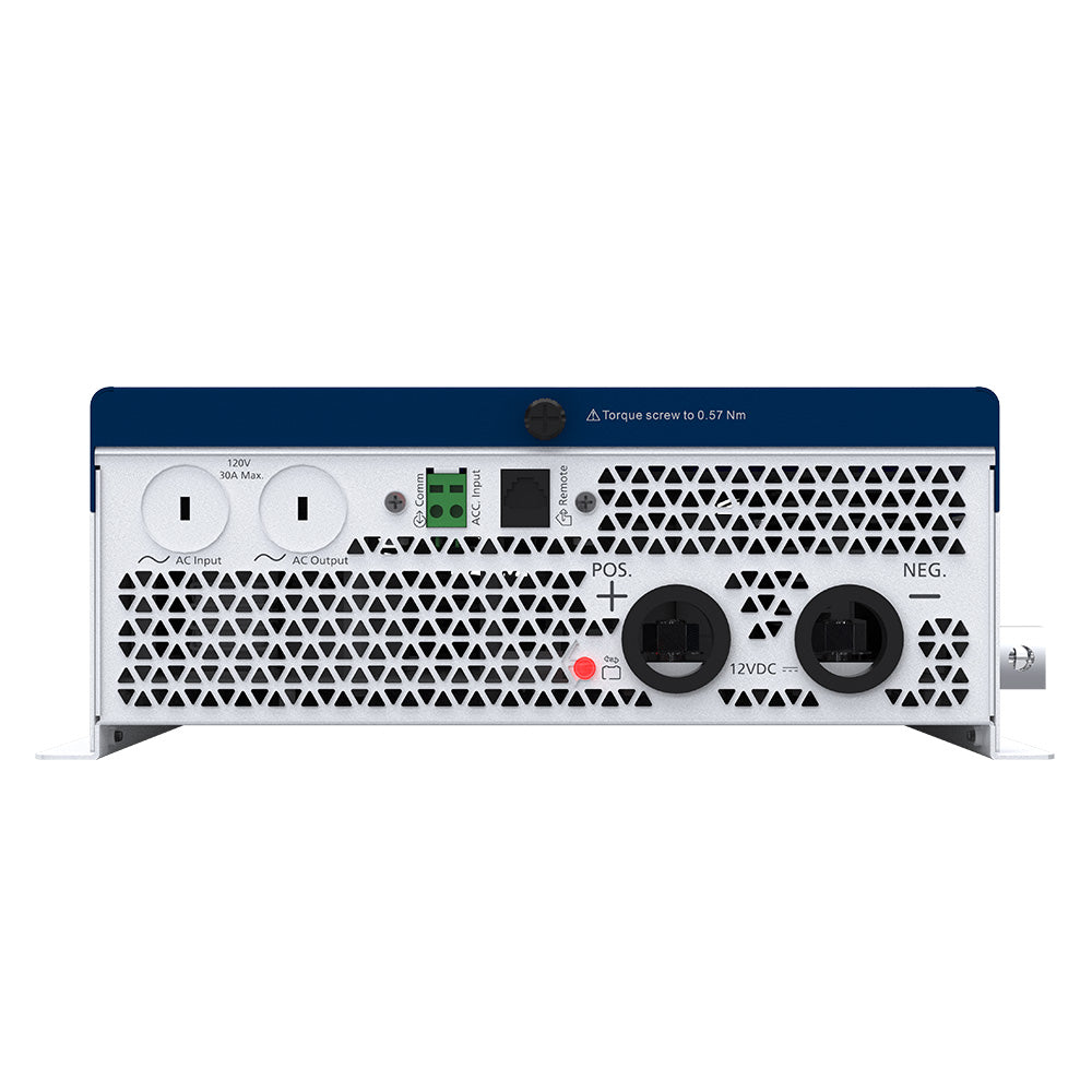 Xantrex Freedom X 1000 True Sine Wave Power Inverter displaying 12VDC to 120VAC output, 1000W capacity.