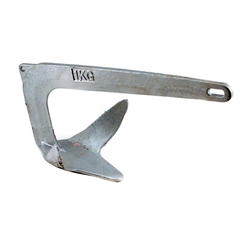 YakGear 2.2lb Bruce Anchor for kayaking and boating, shown in close-up with metal fluke and shank for secure anchoring.
