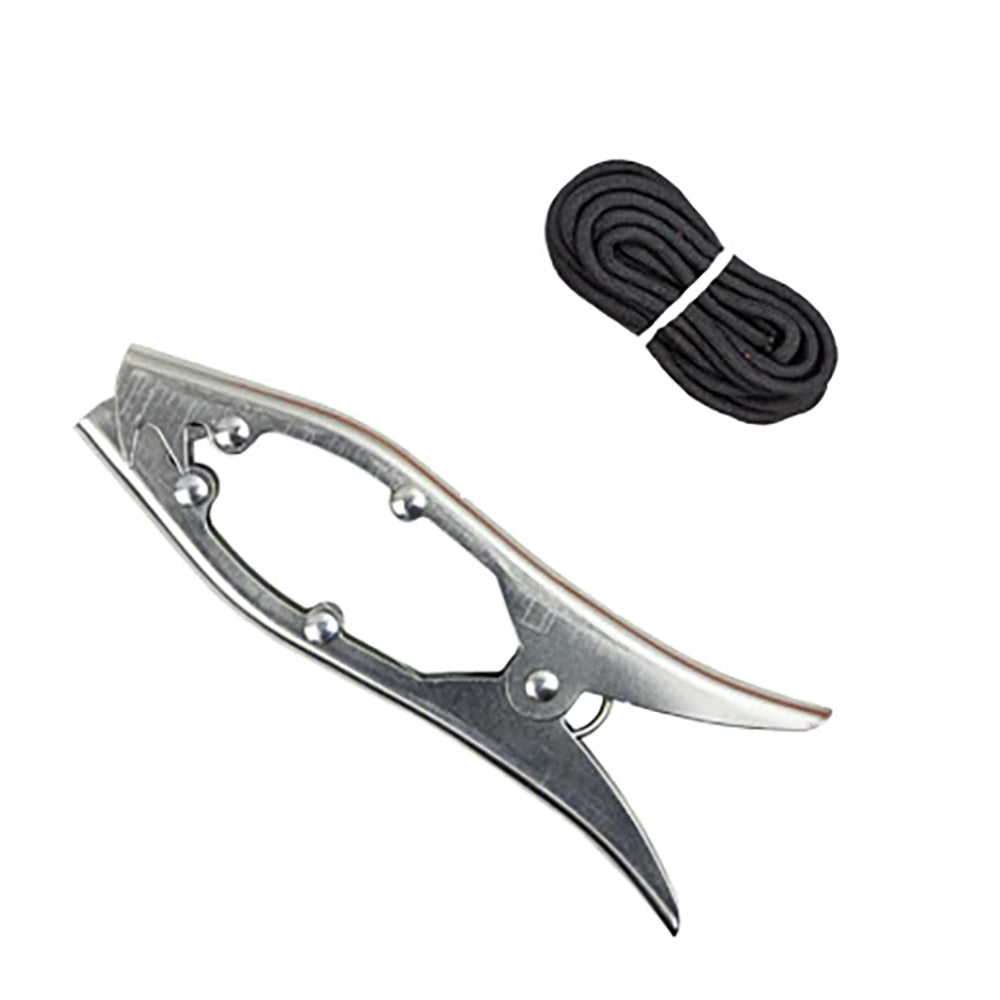 YakGear Galvanized Brush Gripper for anchoring boats, made of durable galvanized metal, held in place by the YAKGEAR brand.