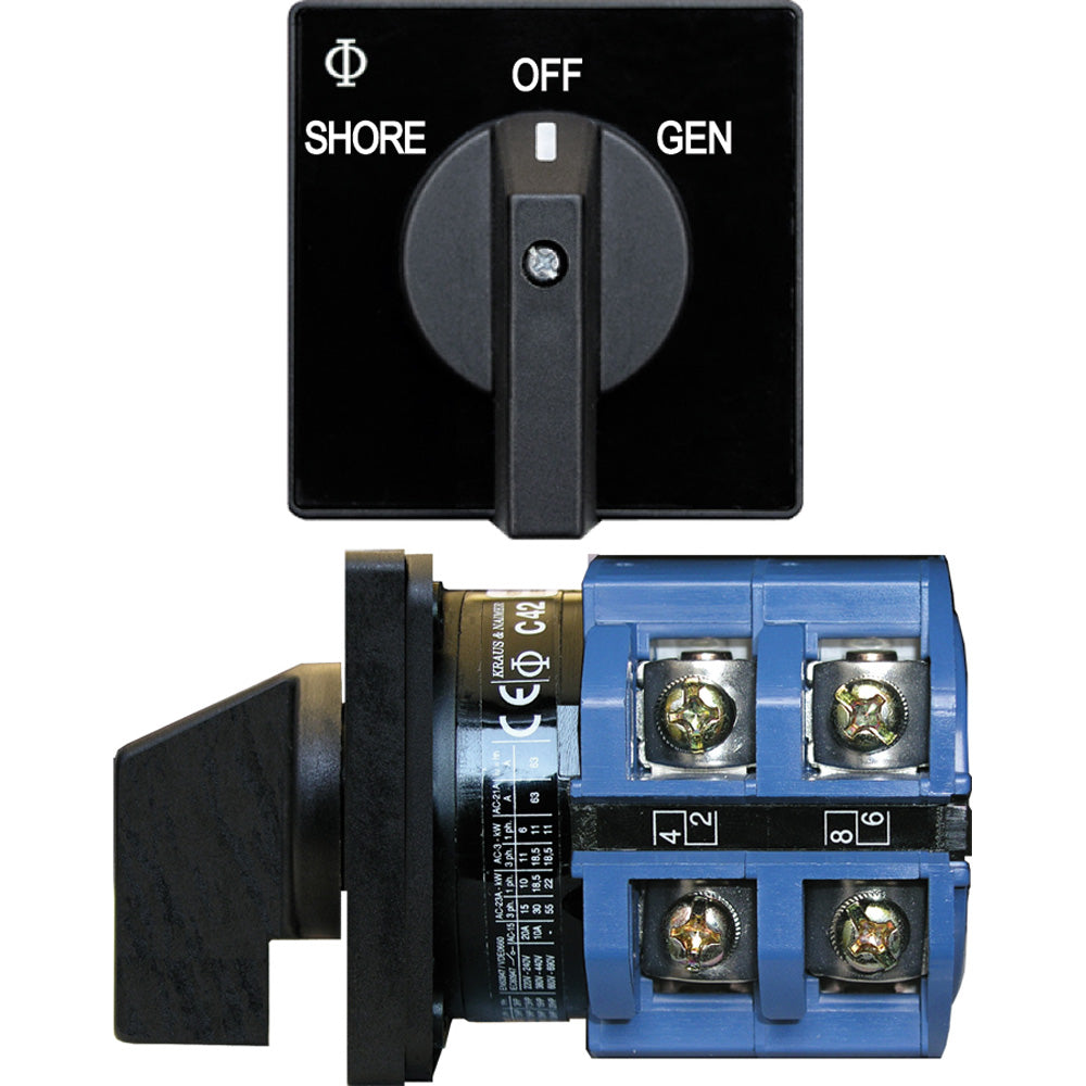 Blue Sea 9011 Switch, AV 120VAC 65A OFF +2 Positions
