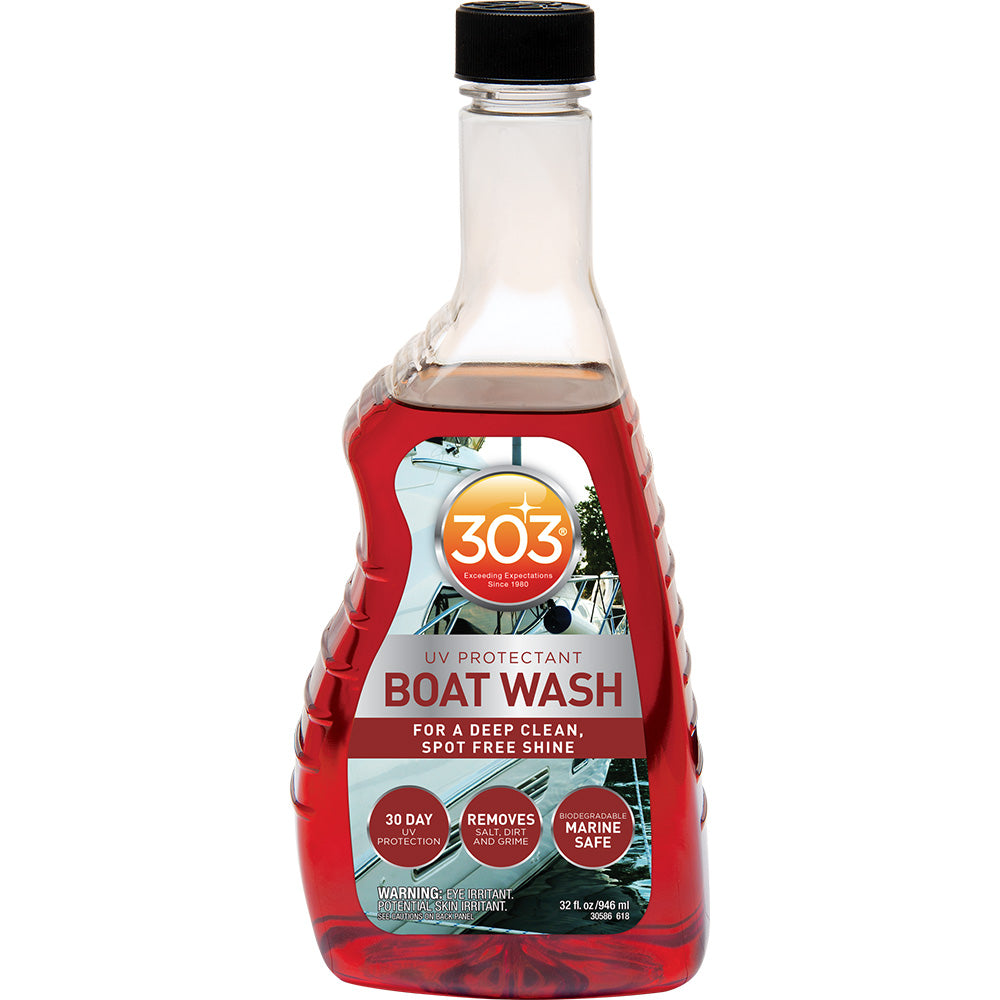 303 Boat Wash with UV Protectant in a 32oz bottle, designed for cleaning and protecting boats from UV damage.