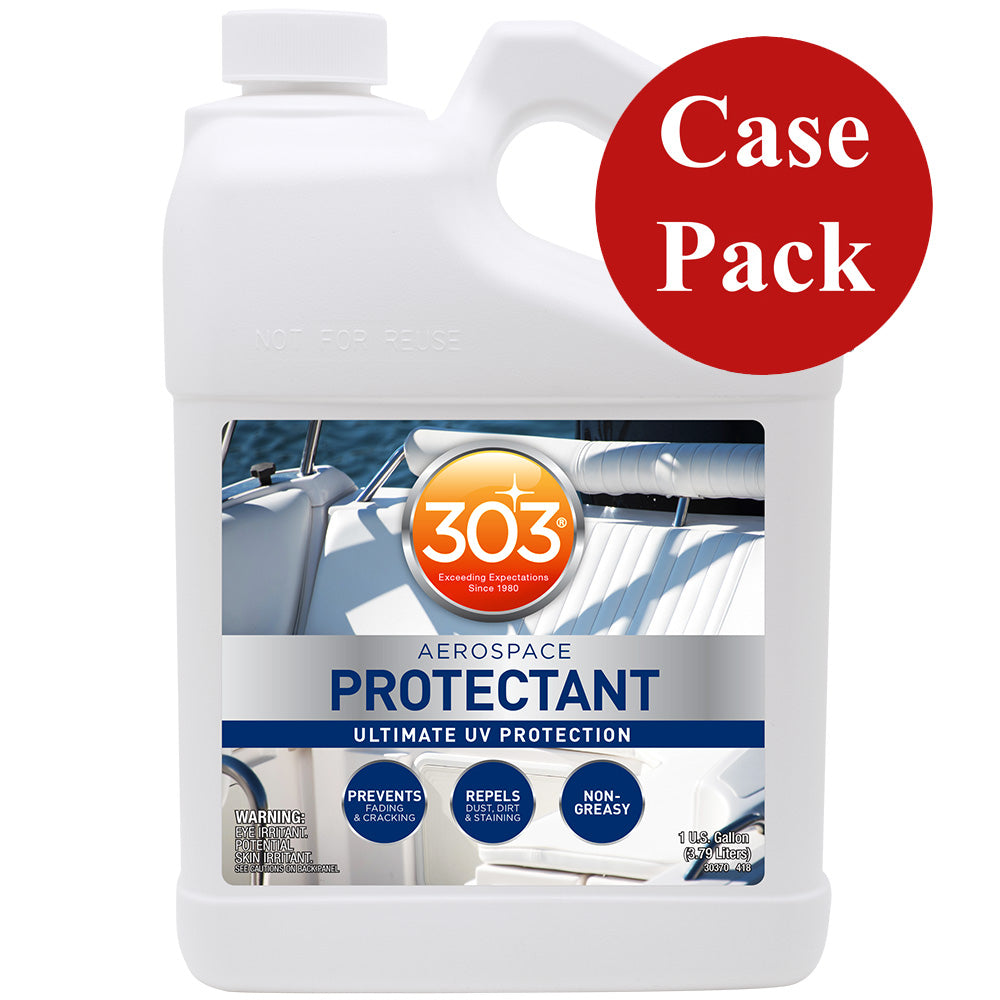 Set of four 1-gallon bottles of 303 Marine Aerospace Protectant for cleaning and UV protection of marine and aerospace surfaces.