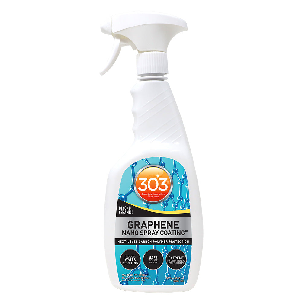 303 Marine Graphene Nano Spray Coating 32oz bottle for cleaning and protective application on vehicles and boats.
