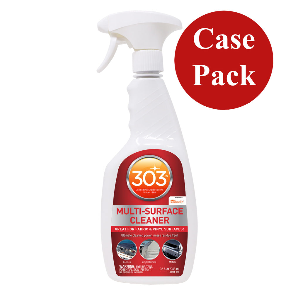 303 Multi-Surface Cleaner in 32oz bottles, shown in a case of six, ideal for versatile cleaning of various surfaces.