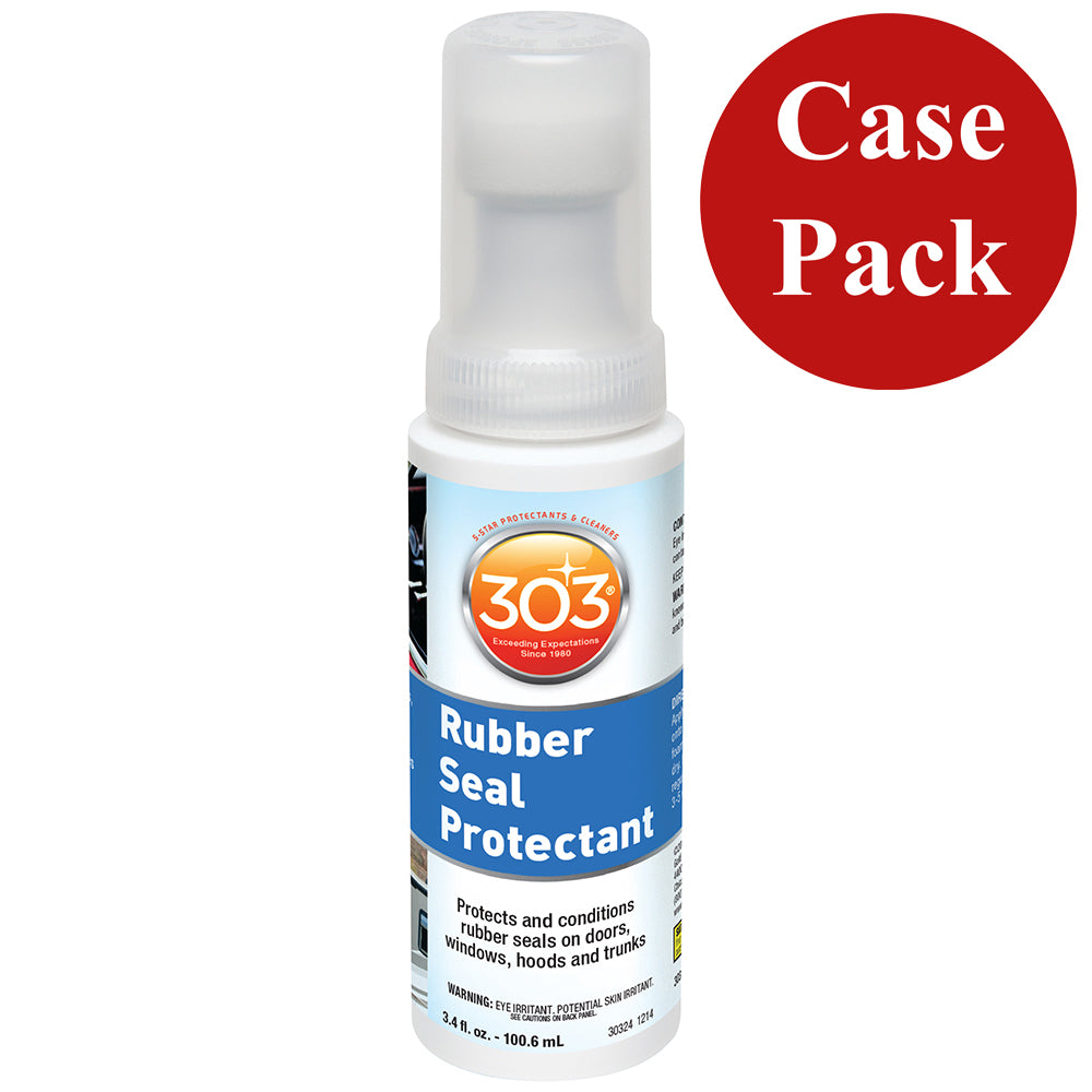 303 Rubber Seal Protectant in 3.4oz bottles, shown in case of 12, for cleaning and protecting rubber seals and surfaces.