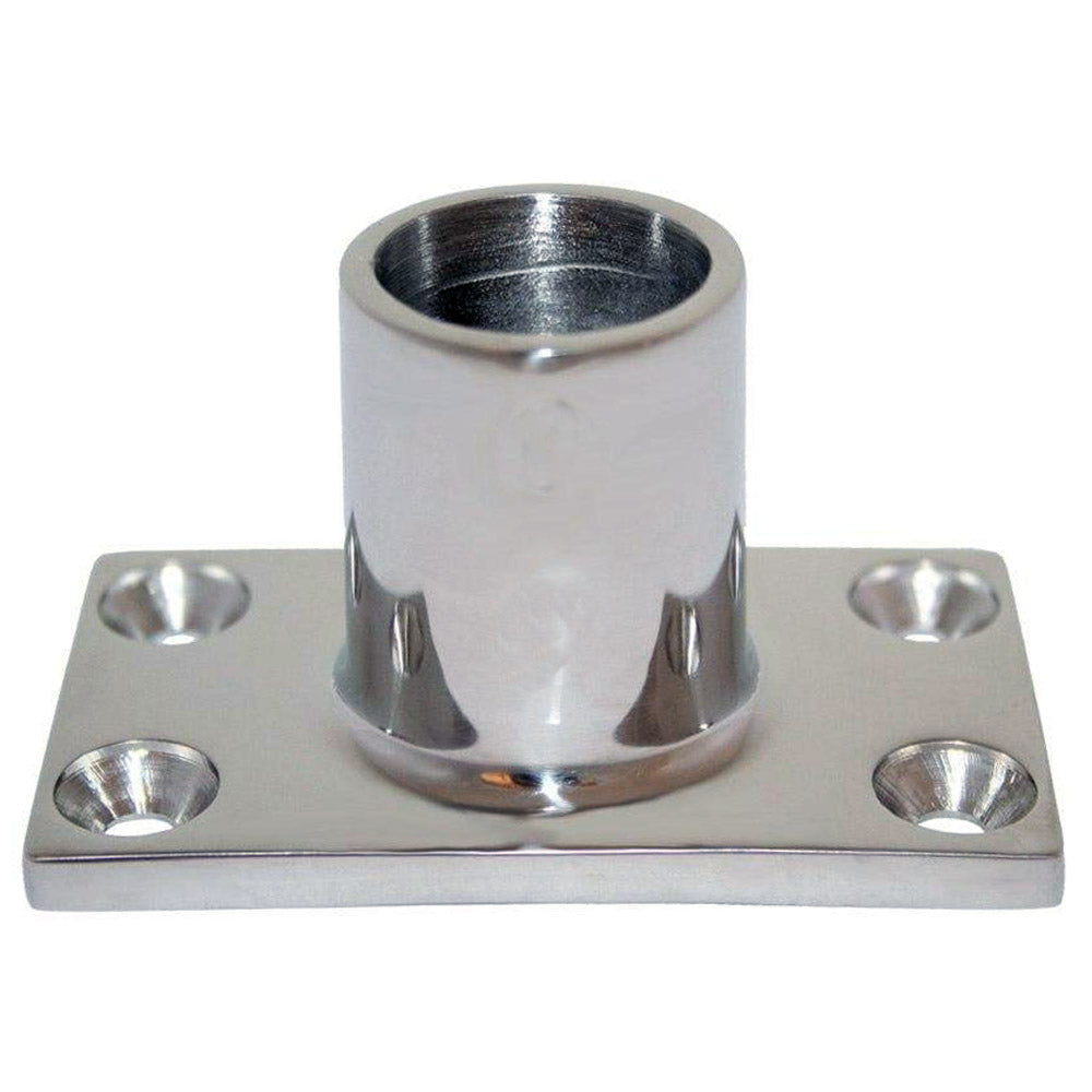 Whitecap " O.D. 90 Degree Rectangle Base SS Rail Fitting