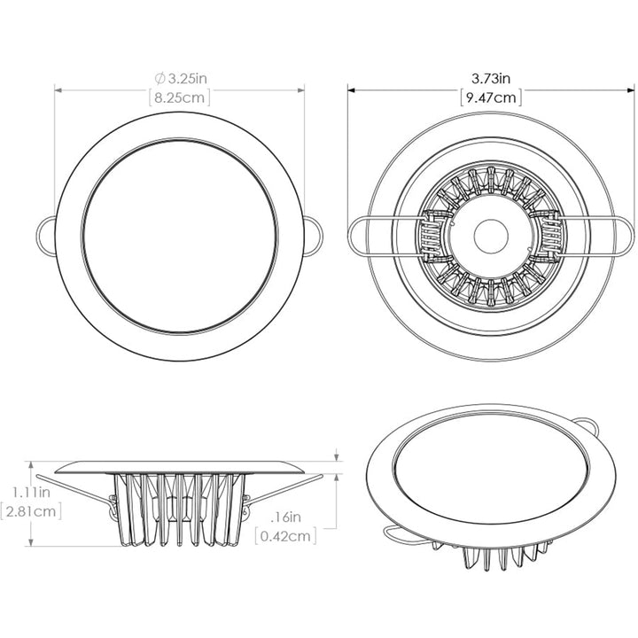 Lumitec Mirage - Flush Mount Down Light - Glass Finish/White Bezel - White Non-Dimming