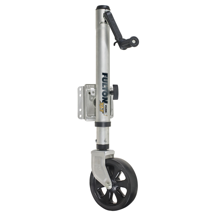 Fulton XLT 1500 lbs. Swing Away Bolt-On Jack w/12" Travel & 8" Poly Wheel - Sharkskin Finish