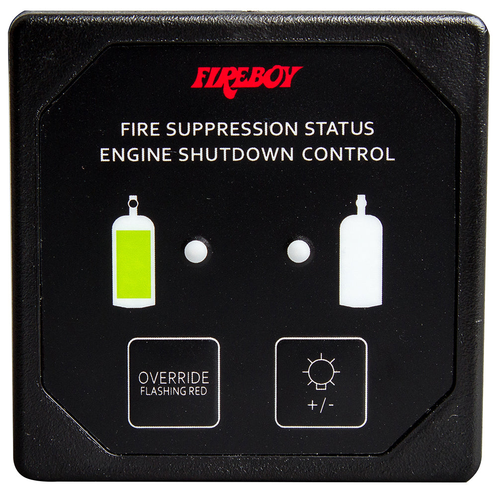 Fireboy-Xintex Deluxe Helm Display w/Membrane Switch, Remote Horn  LEDs f/Engine Shutdown System - Black Bezel Display