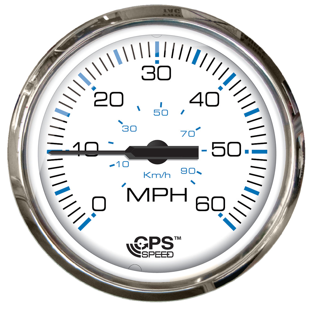 Faria Chesapeake White SS 4" Studded Speedometer - 60MPH (GPS)