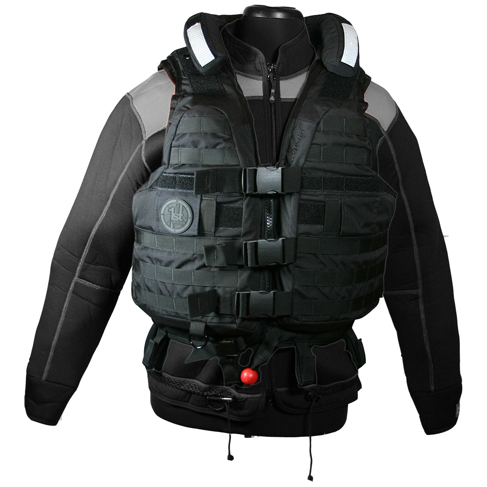 First Watch HBV-100 High Buoyancy Tactical Vest - Black - Medium to XL