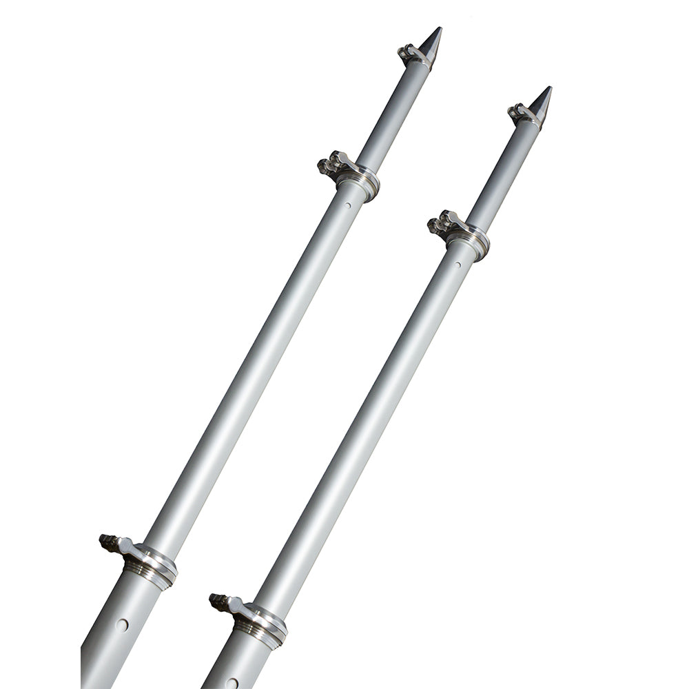 TACO 18 Deluxe Outrigger Poles w/Rollers - Silver/Silver