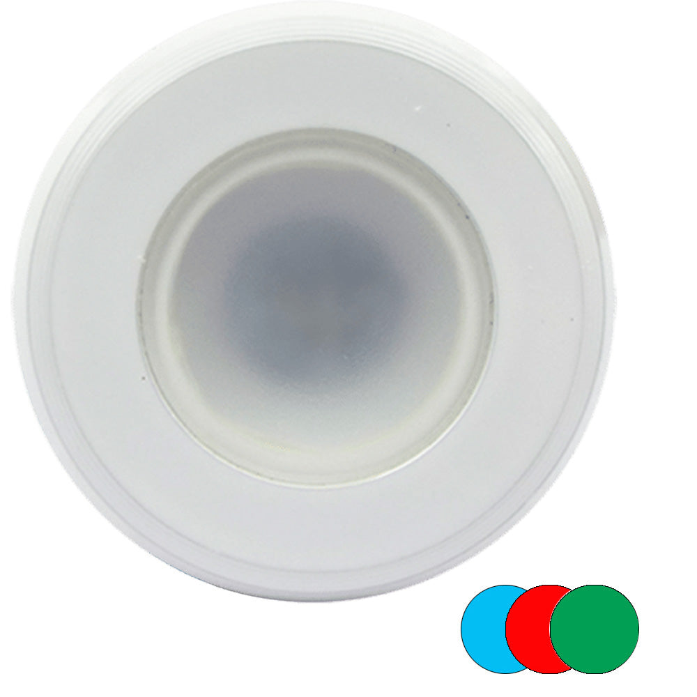 Shadow-Caster Color-Changing White, Blue  Red Dimmable - White Powder Coat Down Light