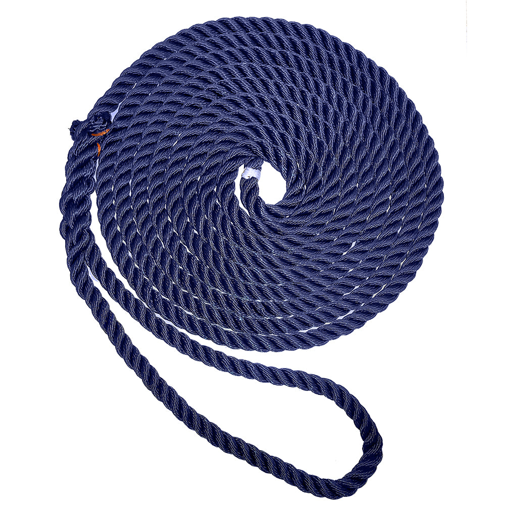 New England Ropes 1/2" Premium 3-Strand Dock Line - Navy Blue - 35