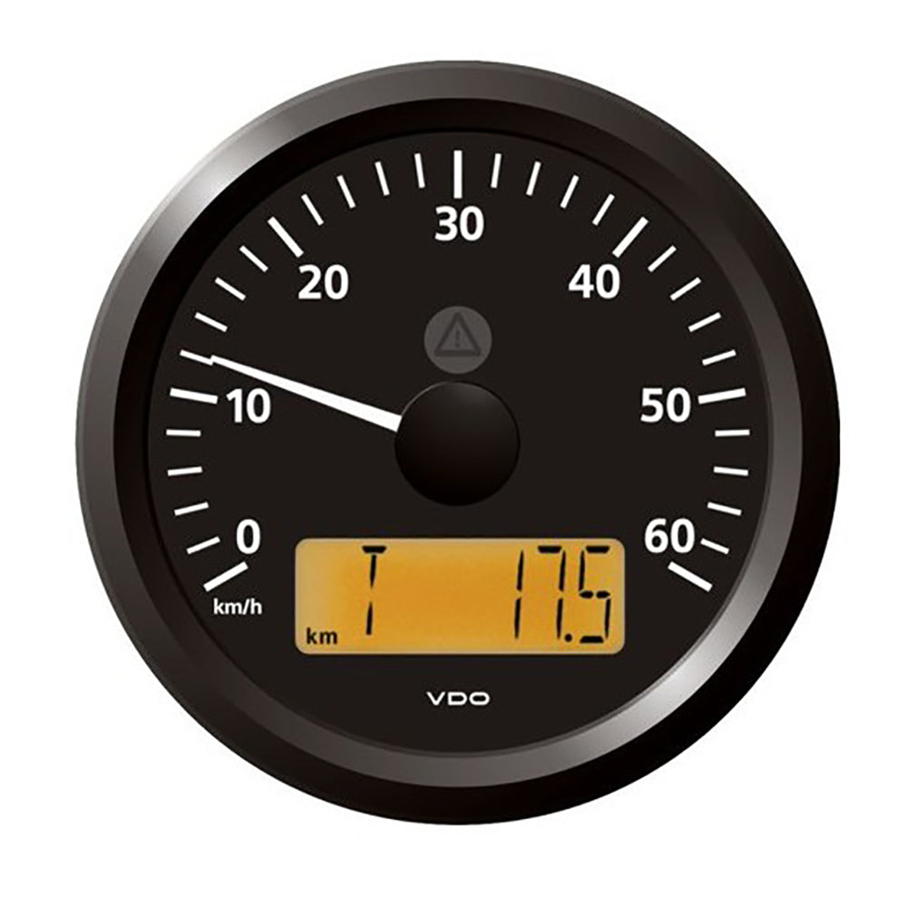 Veratron 3-3/8" (85 mm) ViewLine Speedometer - 0 to 60 KMH - 12/24V - Black Dial  Triangular Bezel