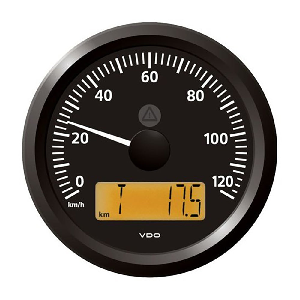 Veratron 3-3/8" (85 mm) ViewLine Speedometer - 0 to 120 KMH - 12/24V - Black Dial  Triangular Bezel