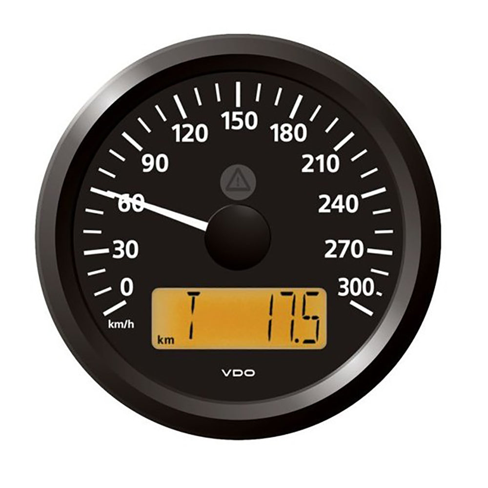 Veratron 3-3/8" (85 mm) ViewLine Speedometer - 0 to 300 KMH - 12/24V - Black Dial  Triangular Bezel