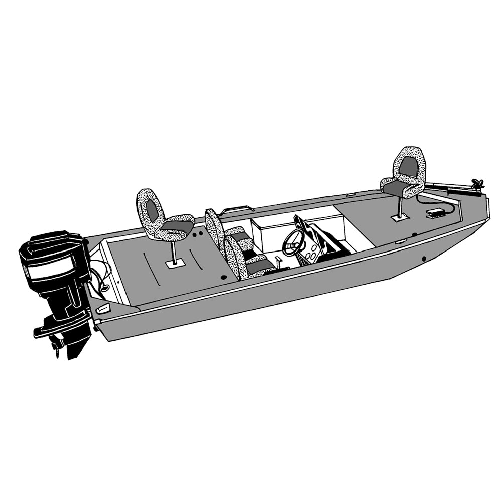 Carver Performance Poly-Guard Styled-to-Fit Boat Cover f/18.5 Jon Style Bass Boats - Shadow Grass