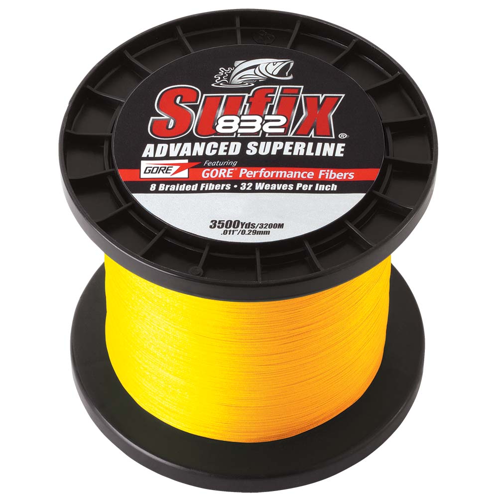 Sufix 832 Advanced Superline Braid - 10lb - Hi-Vis Yellow - 3500 yds