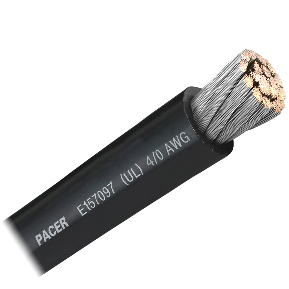 Pacer Black 4/0 AWG Battery Cable - Sold By The Foot