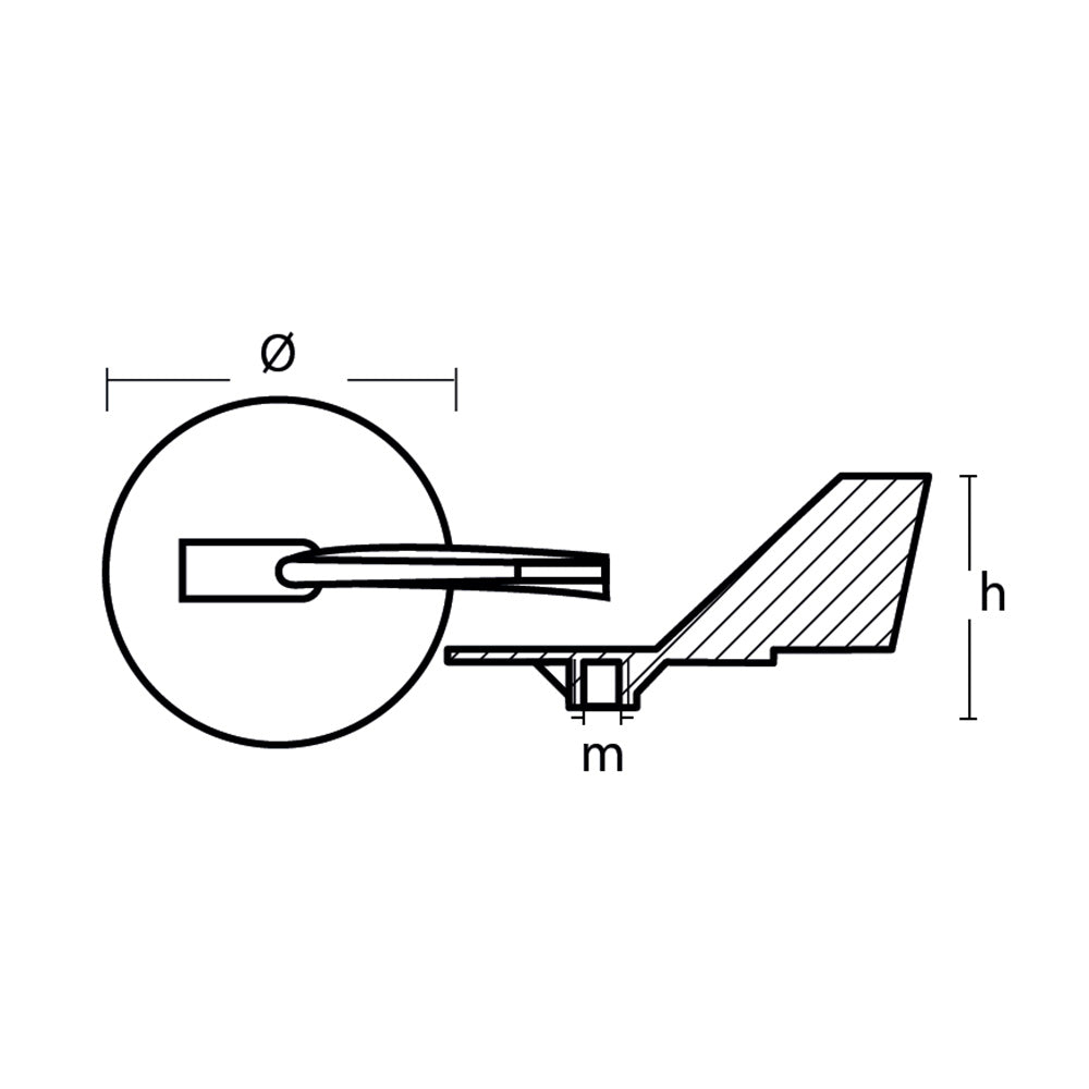 Anode de trim tab Tecnoseal en zinc pour moteurs Yamaha de 150 à 225 CV