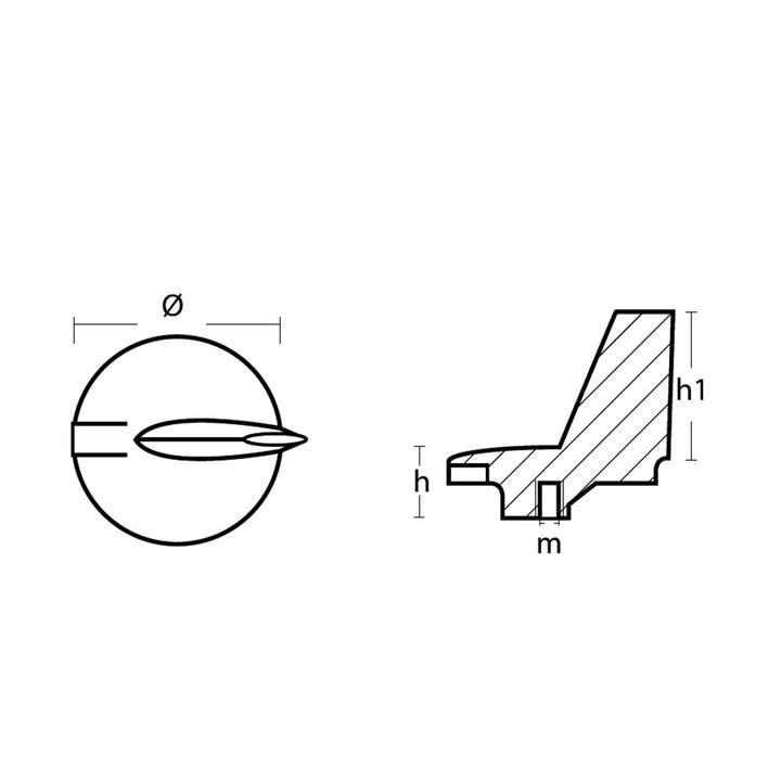 Anode de trim tab Tecnoseal Zinc pour moteurs Yamaha de 200 à 300 CV