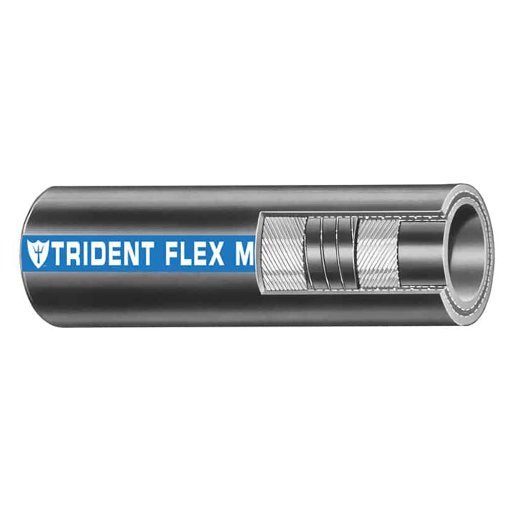 Trident Marine 3/4" x 50 Coil Flex Marine Wet Exhaust  Water Hose - Black