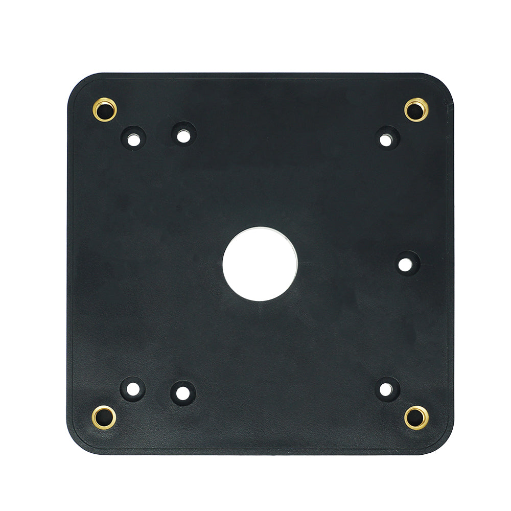 ACR Electronics mounting plate for RCL-95 searchlight, marine accessories, black metal with mounting holes and branding details.