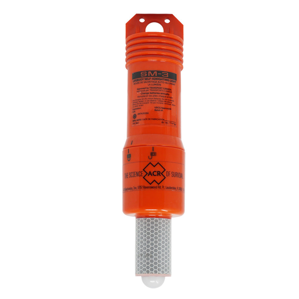 ACR Electronics SOLAS Lifebuoy Marker Light, safety light for marine rescue, with bright visibility and durable design.