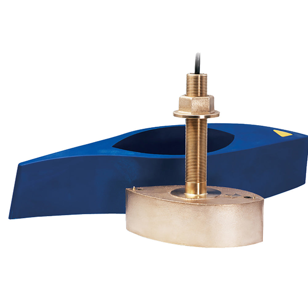 Airmar B265LH Bronze Chirp Thru Hull 1kW transducer with fairing block, designed for marine sonar systems.