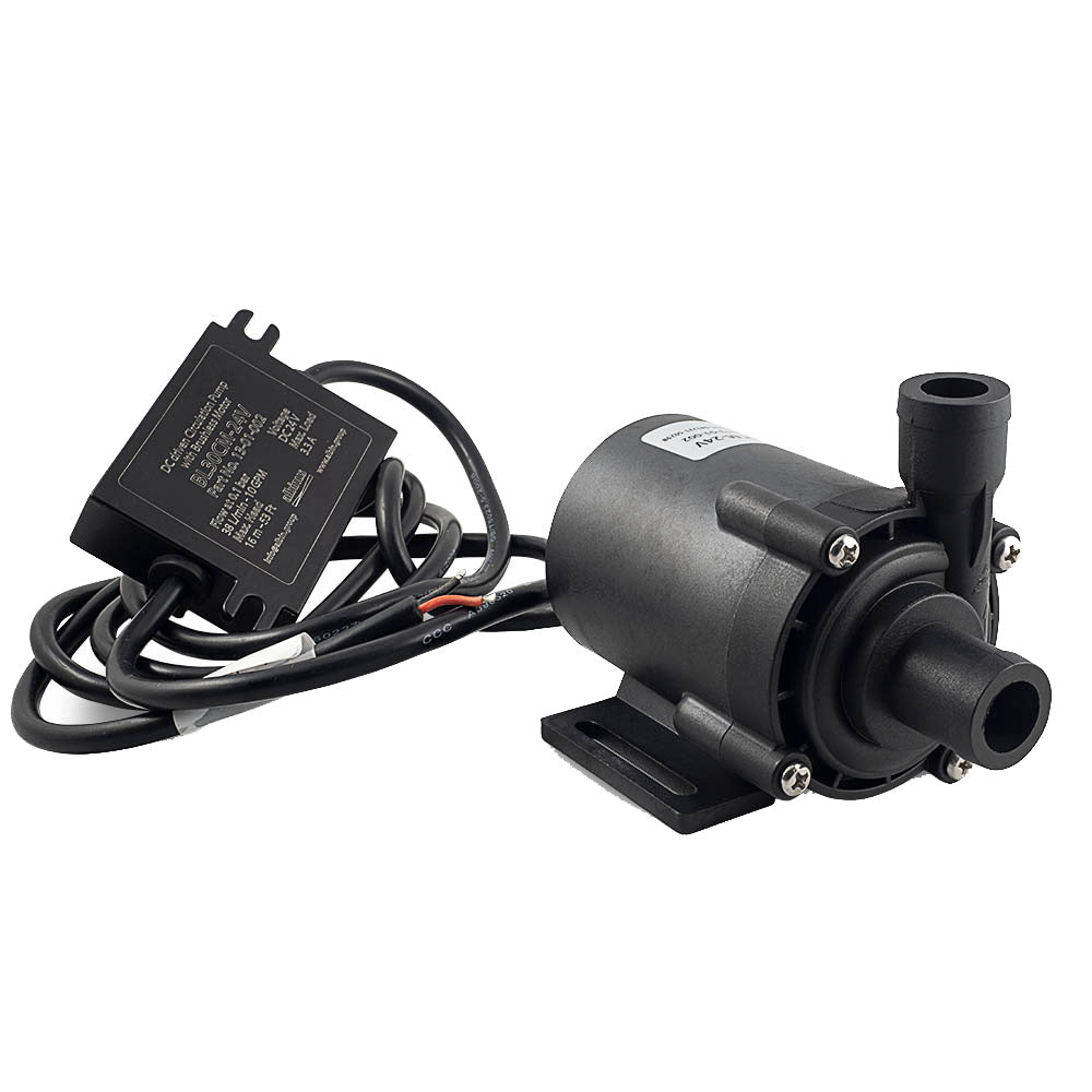 Albin Group DC driven circulation pump with brushless motor BL30CM 12V, compact accessories for fluid circulation systems.