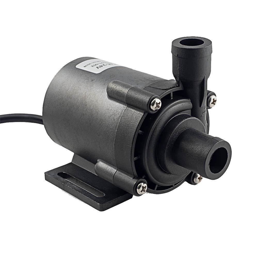 Albin Group DC driven circulation pump with brushless motor BL30CM, 12V, showing compact design and connection ports.