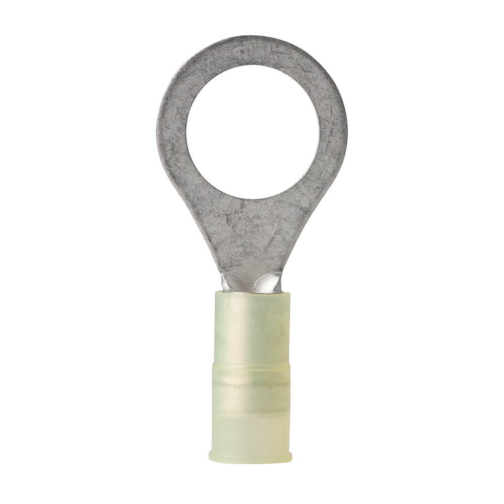 Ancor 12-10 AWG nylon ring terminal for electrical wiring, 1/2 inch size, shown in a 25-pack for secure connections.
