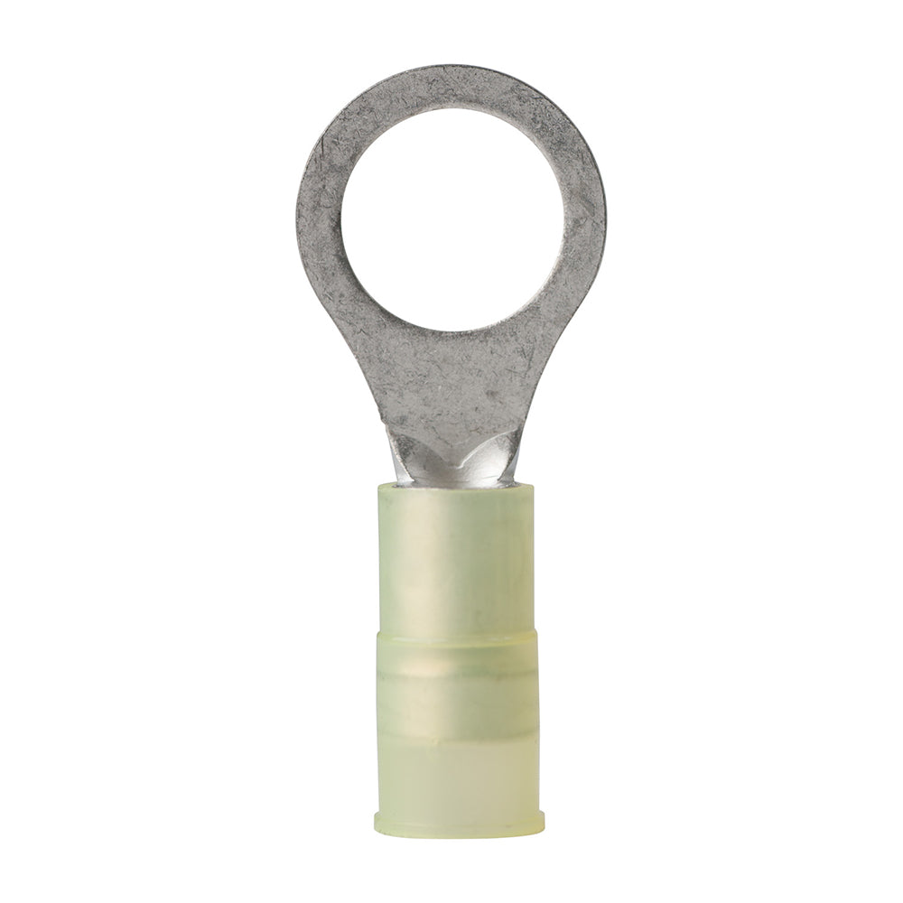 Ancor 12-10 AWG nylon ring terminal, 3/8 inch size, for electrical wiring, shown in a 25-pack.