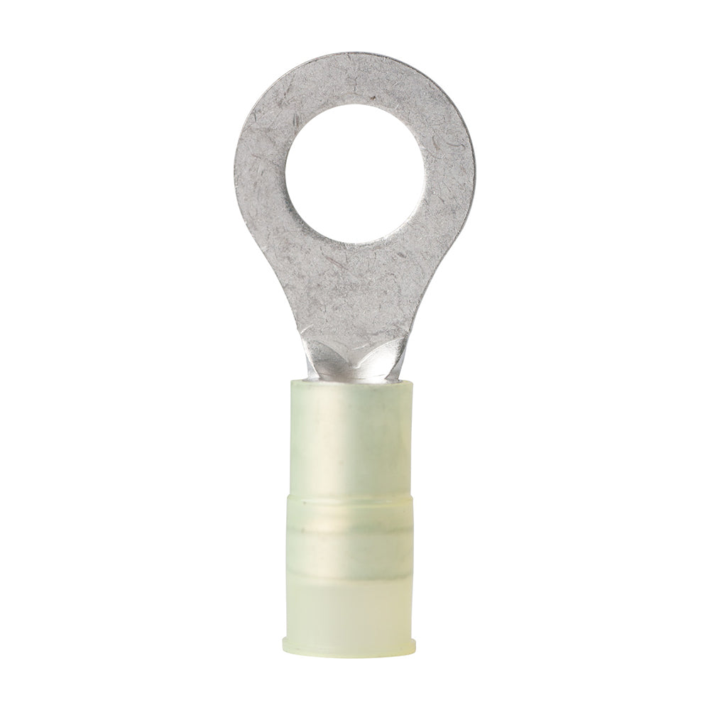 Ancor 12-10 AWG nylon ring terminal for electrical wiring, 5/16 inch size, 25-pack of insulated terminals.