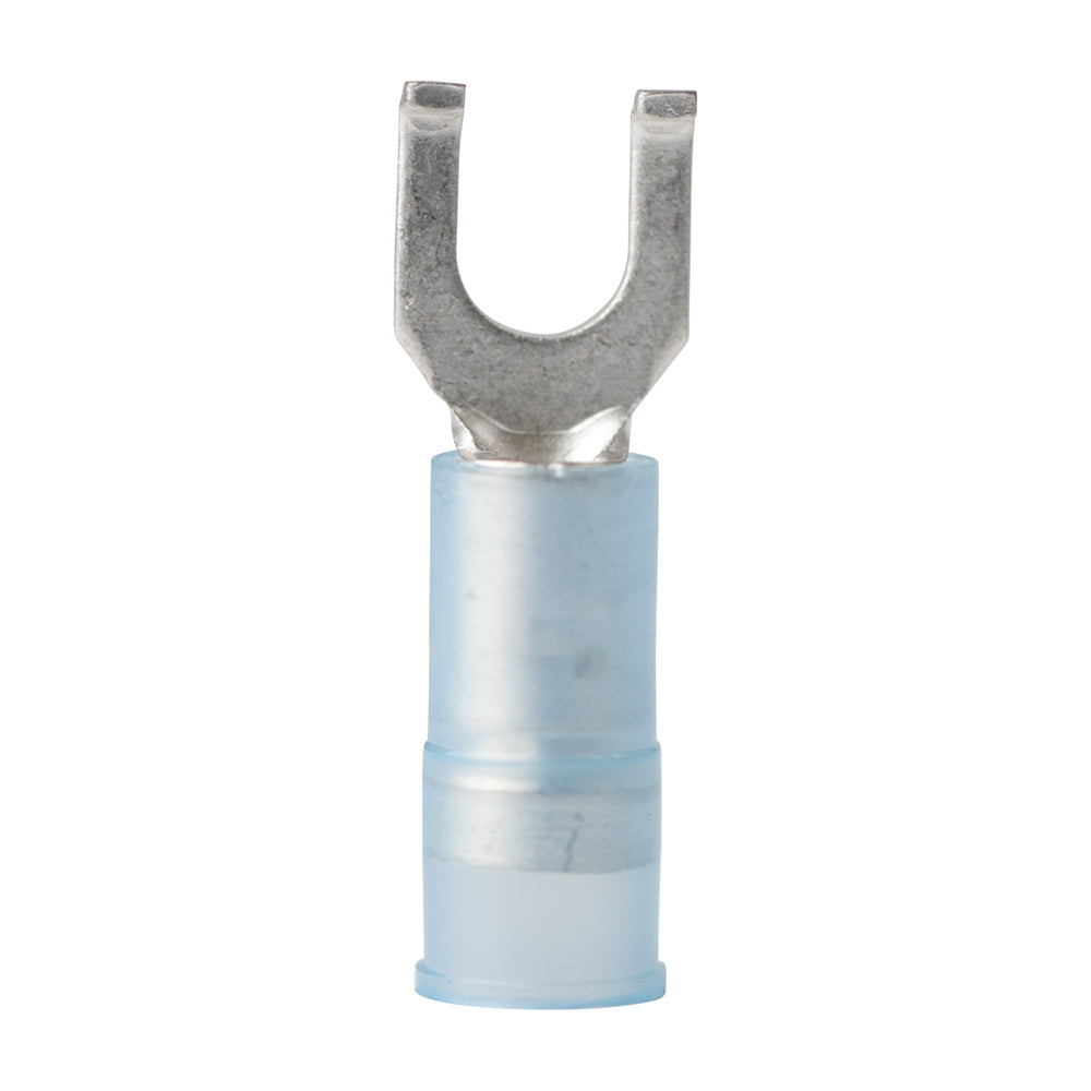 Ancor 16-14 AWG nylon flanged spade terminal in a 100-pack, used for secure electrical connections and wiring projects.